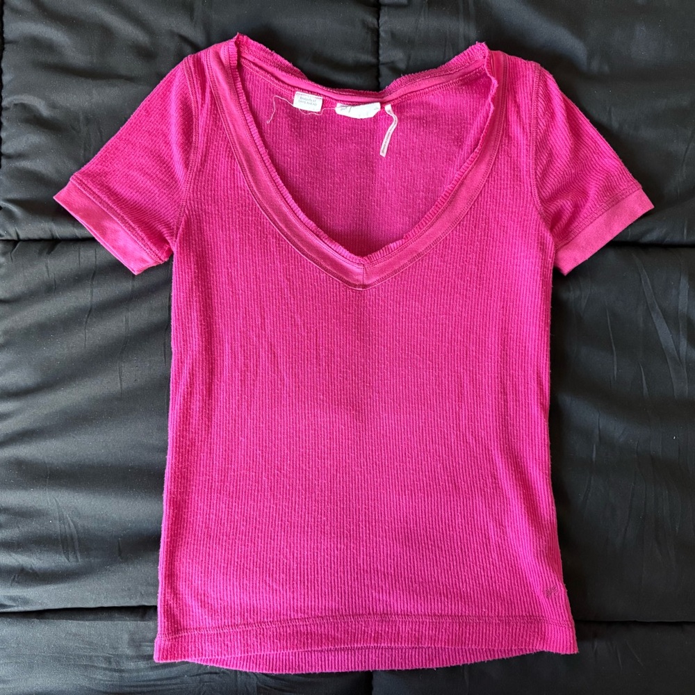 urban outfitters out from under hot pink v-neck short sleeve shirt